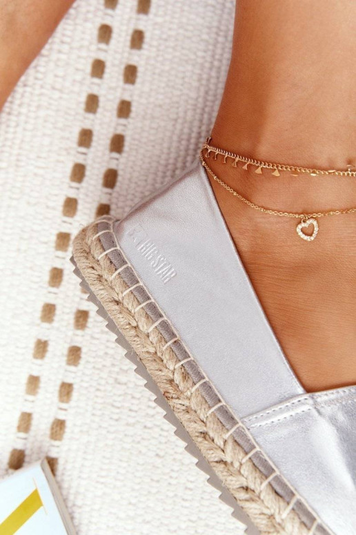 Odinės espadrilės  Big Star sidabro... Odinės espadrilės  Big Star sidabro...