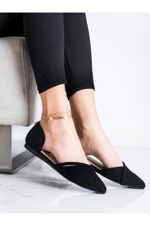 Zomšinės balerinos su Cut Out dizaino...