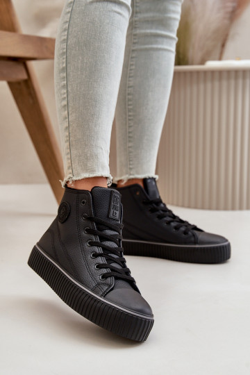 Moteriškas pašiltinti laisvalaikio batai iš eko odos Big Star OO274790 juodos spalvos 2
