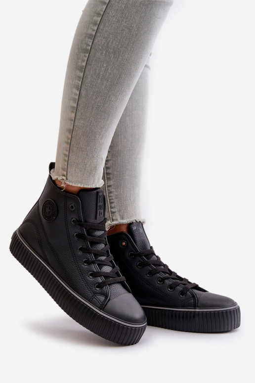 Moteriškas pašiltinti laisvalaikio batai iš eko odos Big Star OO274790 juodos spalvos