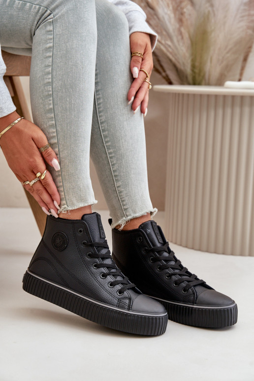 Moteriškas pašiltinti laisvalaikio batai iš eko odos Big Star OO274790 juodos spalvos