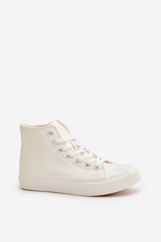 Laisvalaikio bateliai pašiltinti iš eko odos baltos spalvos Big Star OO274932