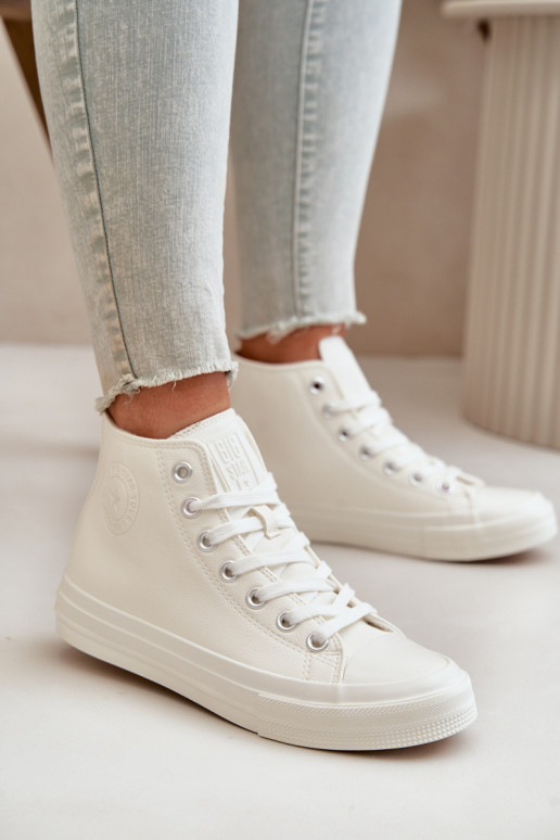 Laisvalaikio bateliai pašiltinti iš eko odos baltos spalvos Big Star OO274932