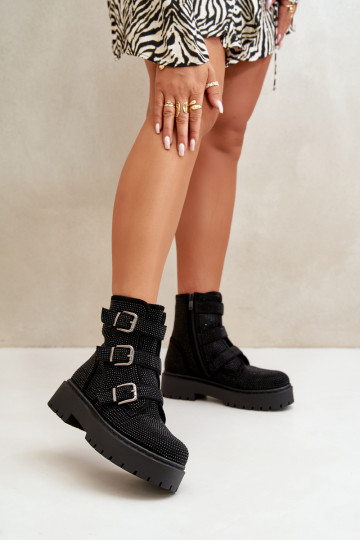 pašiltinti Moteriški aulinukai Su dekoracija juodos spalvos Ciascia 2