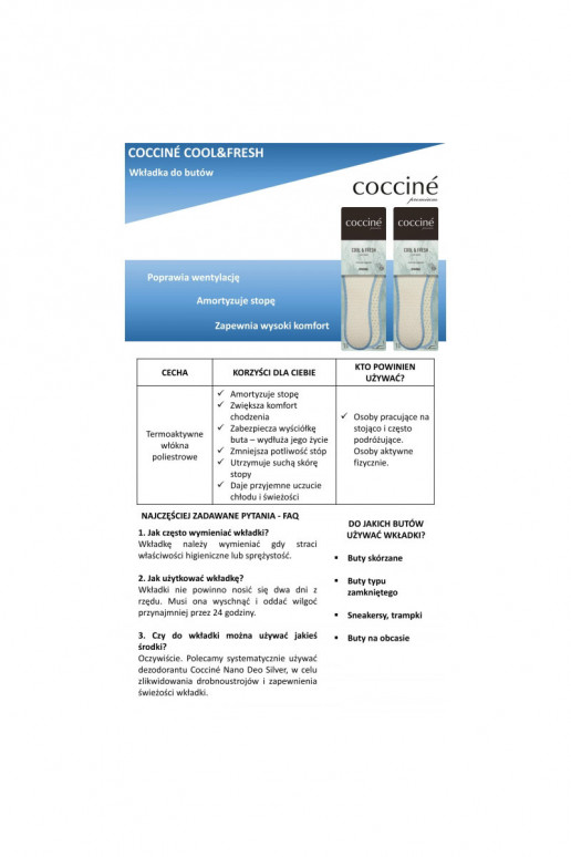 Coccine vidpadžiai Cool Fresh Suche Stopy
