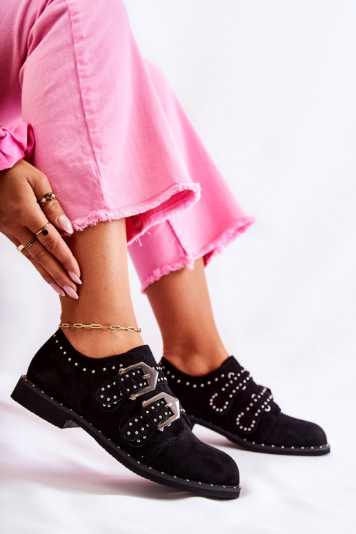 batai su sagtimis Lu Boo juodos spalvos batai su sagtimis Lu Boo juodos spalvos