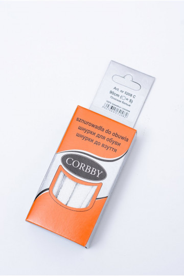 Corbby baltos spalvos Plokšti batų raišteliai 2