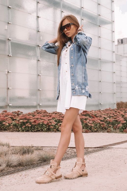 Lu Boo smėlio spalvos Zomšiniai batai Rock Girl Lu Boo smėlio spalvos Zomšiniai batai Rock Girl