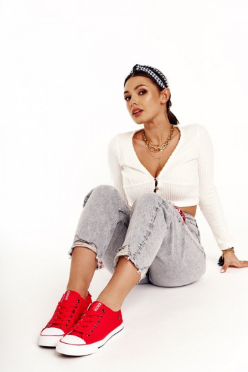 Klasikinio modelio lygiapadžiai sportbačiai Big Star DD274339 raudonos spalvos 2