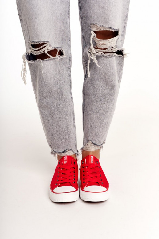 Klasikinio modelio lygiapadžiai sportbačiai Big Star DD274339 raudonos spalvos Klasikinio modelio lygiapadžiai sportbačiai Big Star DD274339 raudonos spalvos