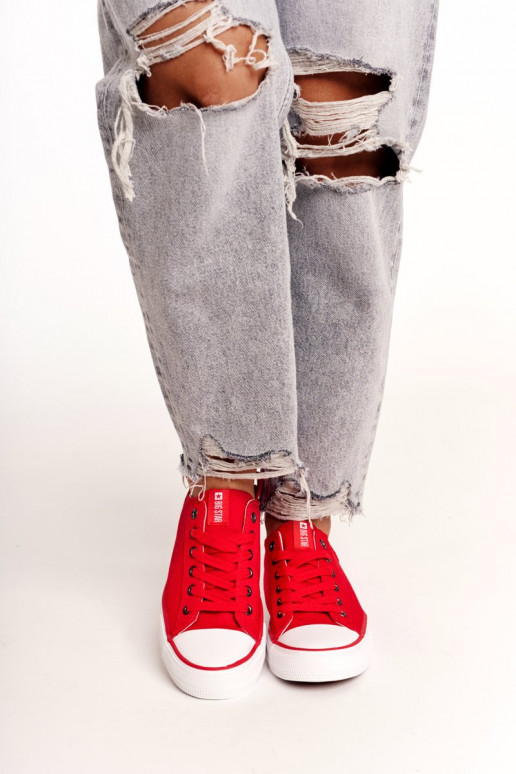 Klasikinio modelio lygiapadžiai sportbačiai Big Star DD274339 raudonos spalvos Klasikinio modelio lygiapadžiai sportbačiai Big Star DD274339 raudonos spalvos