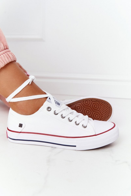 Klasikinio modelio lygiapadžiai sportbačiai Big Star DD274336 baltos spalvos
