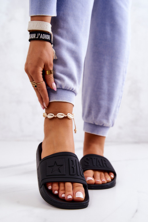 Moteriškos šlepetės Big Star juodos spalvos DD274A271 Moteriškos šlepetės Big Star juodos spalvos DD274A271