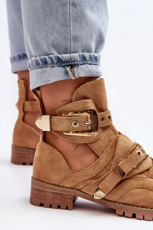 Lu Boo Zomšiniai batai rudos spalvos Rock Girl Lu Boo Zomšiniai batai rudos spalvos Rock Girl