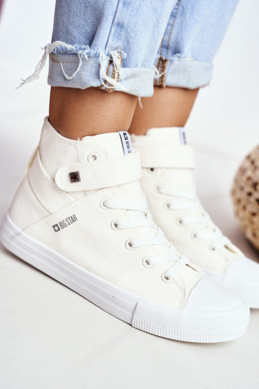 laisvalaikio batai su auliuku Big Star FF274579 baltos spalvos laisvalaikio batai su auliuku Big Star FF274579 baltos spalvos