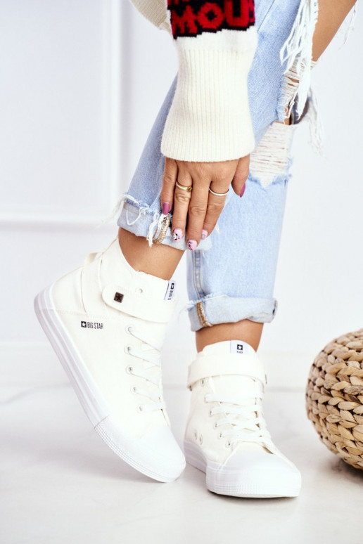 laisvalaikio batai su auliuku Big Star FF274579 baltos spalvos laisvalaikio batai su auliuku Big Star FF274579 baltos spalvos
