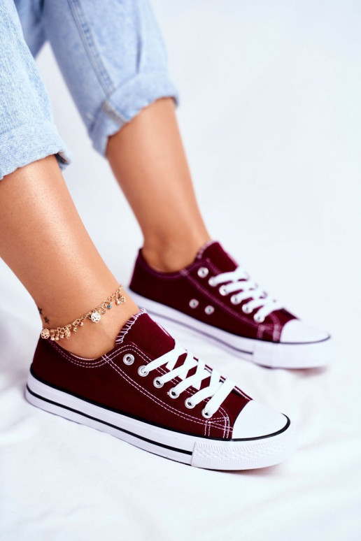 Klasikinio modelio laisvalaikio batai bordo spalvos Klasikinio modelio laisvalaikio batai bordo spalvos
