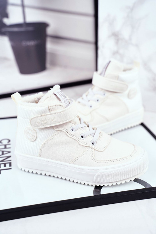 Vaikiški pašiltinti Sportinio stiliaus batai Big Star GG374041 baltos spalvos