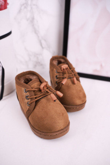 Vaikiški su raišteliais sniego batai su kailiuku rudos spalvos Hunter 2