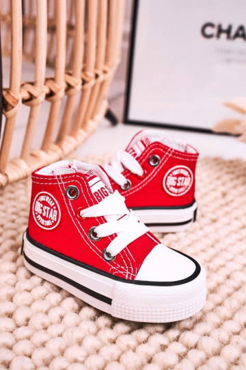 Vaikiški laisvalaikio batai su auliuku su užtrauktukais BIG STAR HH374190 raudonos spalvos 2