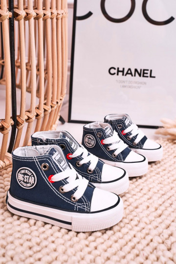 Vaikiški laisvalaikio batai su auliuku su užtrauktukais BIG STAR HH374189 tamsiai mėlynos spalvos 2