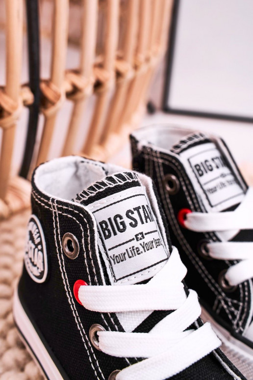 Vaikiški laisvalaikio batai su auliuku su užtrauktukais BIG STAR HH374188 juodos spalvos