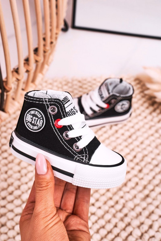 Vaikiški laisvalaikio batai su auliuku su užtrauktukais BIG STAR HH374188 juodos spalvos