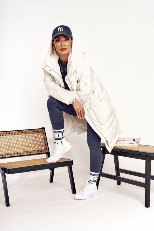 laisvalaikio batai su auliuku su plačiais padais BIG STAR FF274241 baltos spalvos laisvalaikio batai su auliuku su plačiais padais BIG STAR FF274241 baltos spalvos