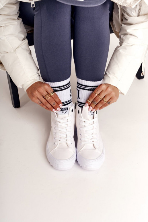 laisvalaikio batai su auliuku su plačiais padais BIG STAR FF274241 baltos spalvos laisvalaikio batai su auliuku su plačiais padais BIG STAR FF274241 baltos spalvos