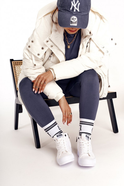 laisvalaikio batai su auliuku su plačiais padais BIG STAR FF274241 baltos spalvos laisvalaikio batai su auliuku su plačiais padais BIG STAR FF274241 baltos spalvos