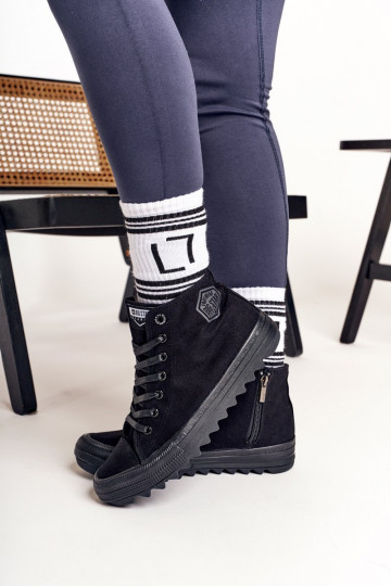 laisvalaikio batai su auliuku su plačiais padais BIG STAR FF274244 juodos spalvos