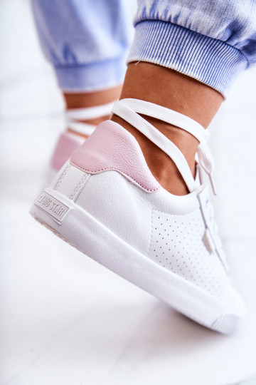 Natūralios odos sportbačiai BIG STAR HH274073 Baltos-rožinės spalvos 2