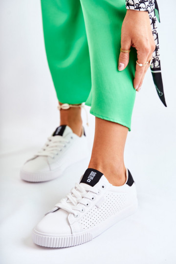 Natūralios odos sportbačiai BIG STAR HH274071 Baltos-juodos spalvos 2