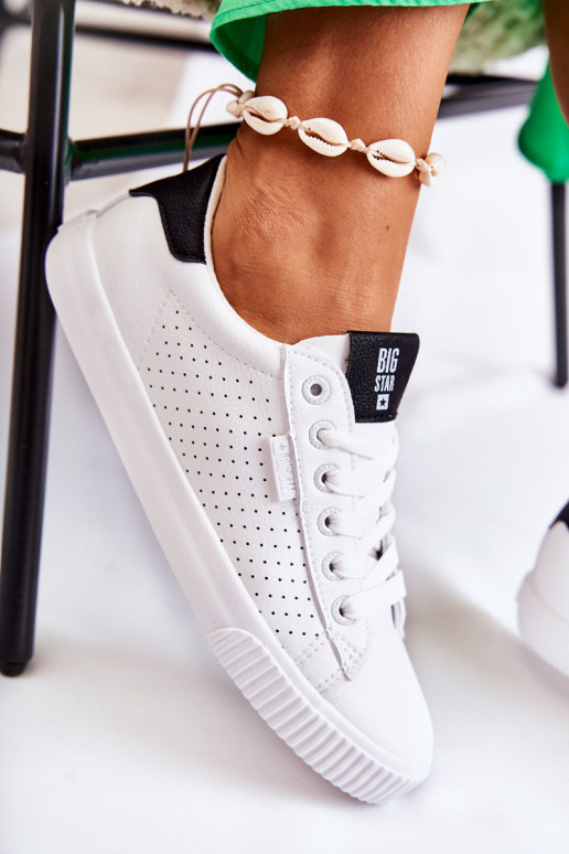 Natūralios odos sportbačiai BIG STAR HH274071 Baltos-juodos spalvos