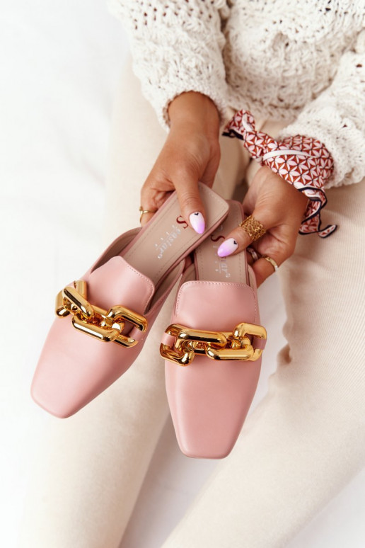 Šlepetės su auliuku su grandinėlėmis rožinės spalvos Call On Me Šlepetės su auliuku su grandinėlėmis rožinės spalvos Call On Me