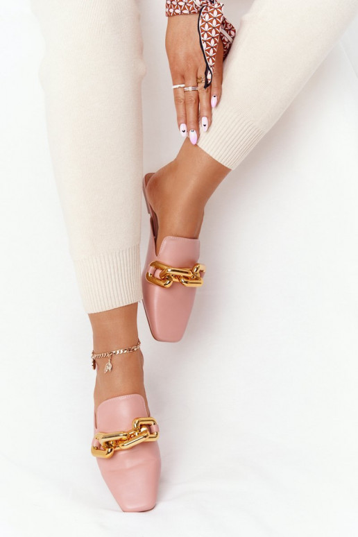 Šlepetės su auliuku su grandinėlėmis rožinės spalvos Call On Me Šlepetės su auliuku su grandinėlėmis rožinės spalvos Call On Me