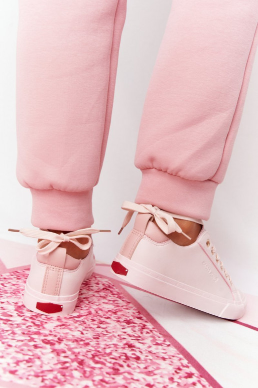 Natūralios odos sportbačiai CROSS JEANS HH2R4004C rožinės spalvos