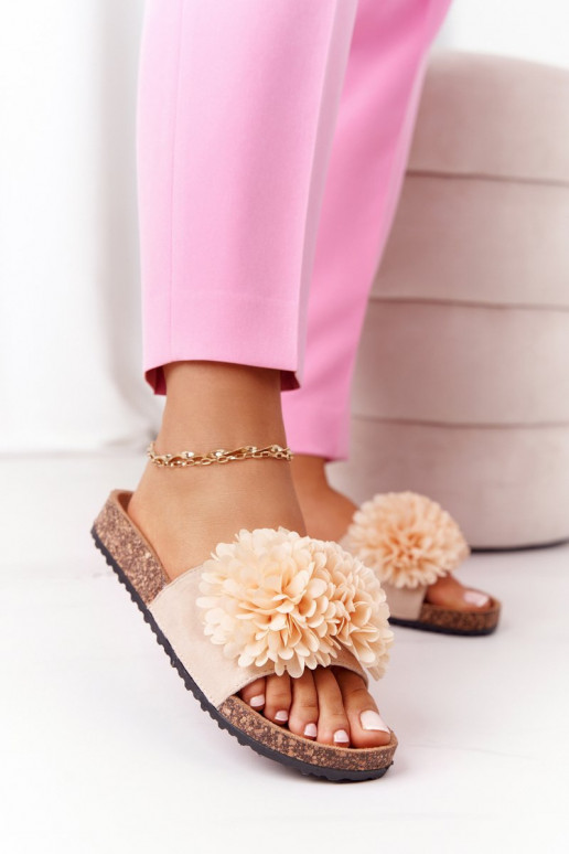 Šlepetės  smėlio spalvos Flowerbomb