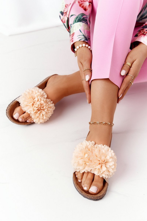 Šlepetės  smėlio spalvos Flowerbomb