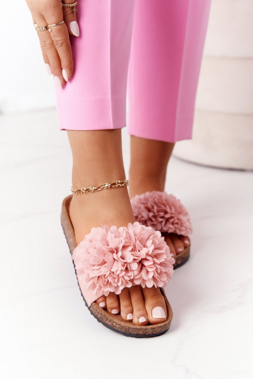 Šlepetės  rožinės spalvos Flowerbomb
