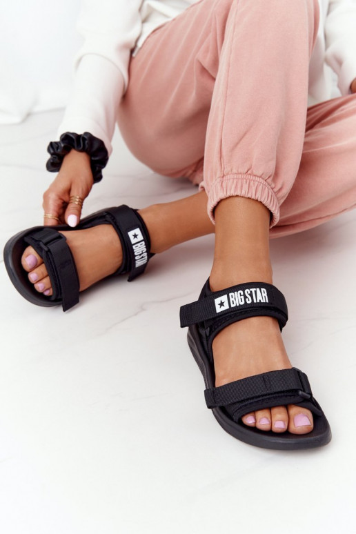 Sportinio stiliaus basutės Big Star HH274A024 juodos spalvos Sportinio stiliaus basutės Big Star HH274A024 juodos spalvos