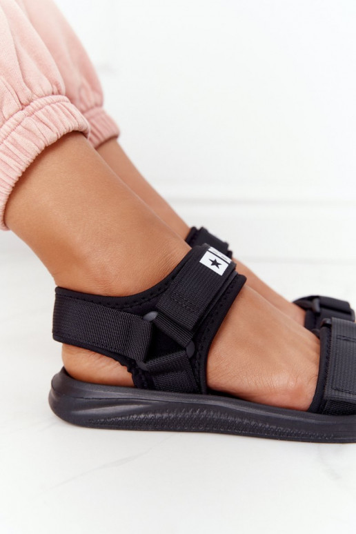 Sportinio stiliaus basutės Big Star HH274A024 juodos spalvos Sportinio stiliaus basutės Big Star HH274A024 juodos spalvos