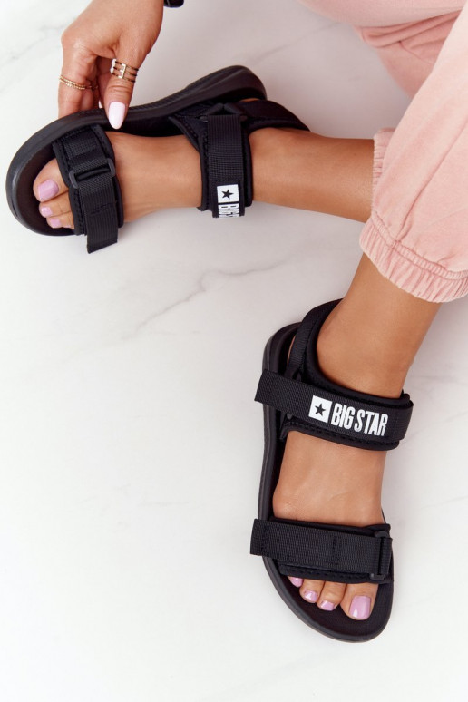 Sportinio stiliaus basutės Big Star HH274A024 juodos spalvos Sportinio stiliaus basutės Big Star HH274A024 juodos spalvos