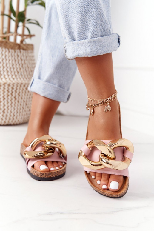 Šlepetės  su grandinėlėmis rožinės spalvos Last Dance Šlepetės  su grandinėlėmis rožinės spalvos Last Dance