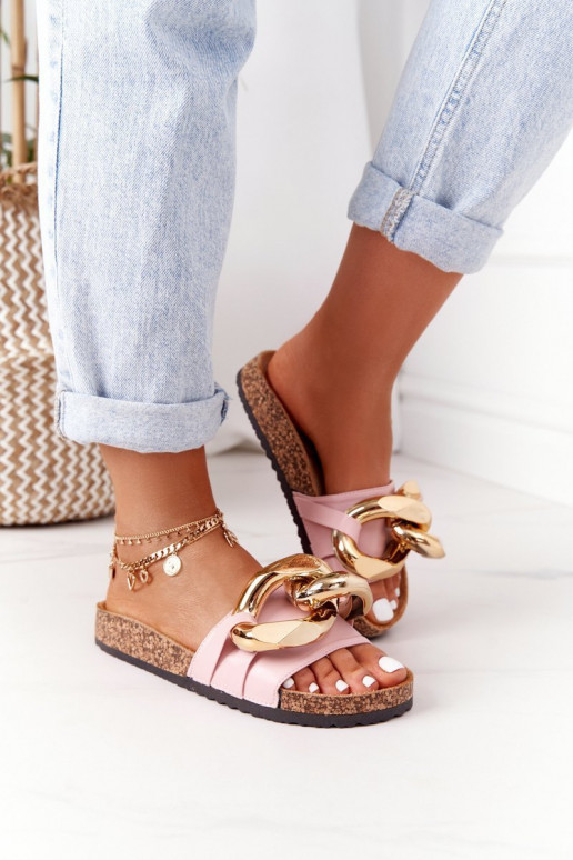 Šlepetės  su grandinėlėmis rožinės spalvos Last Dance Šlepetės  su grandinėlėmis rožinės spalvos Last Dance