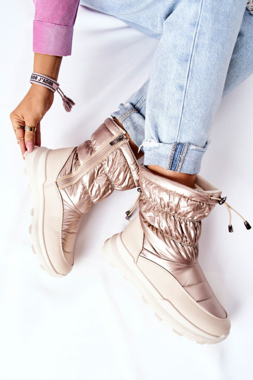 pašiltinti sniego batai su užtrauktukais aukso spalvos Starbone pašiltinti sniego batai su užtrauktukais aukso spalvos Starbone
