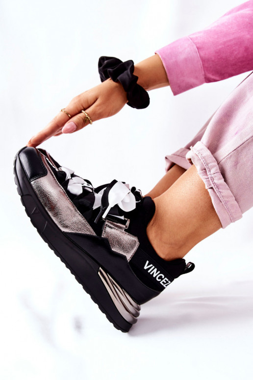 Sportinio stiliaus batai Sneakers modelio batai Juodos ir-sidabro spalvos Dexla