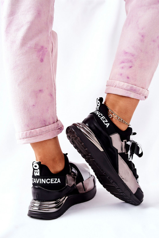 Sportinio stiliaus batai Sneakers modelio batai Juodos ir-sidabro spalvos Dexla
