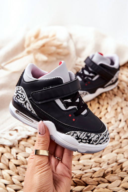 Vaikiški sportbačiai Juodos ir-raudonos spalvos Linen Vaikiški sportbačiai Juodos ir-raudonos spalvos Linen