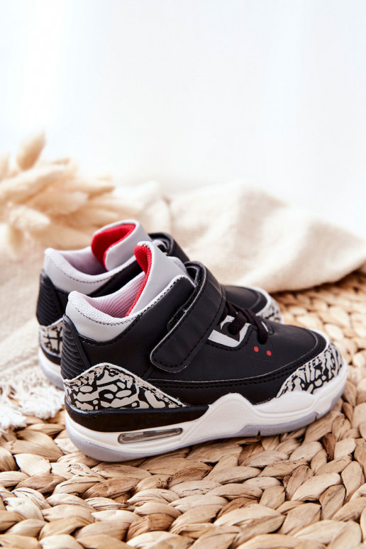 Vaikiški sportbačiai Juodos ir-raudonos spalvos Linen Vaikiški sportbačiai Juodos ir-raudonos spalvos Linen